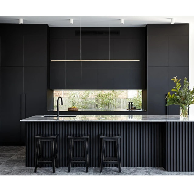 grey and black kitchen