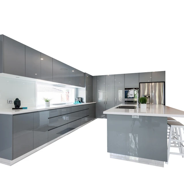 grey and black kitchen