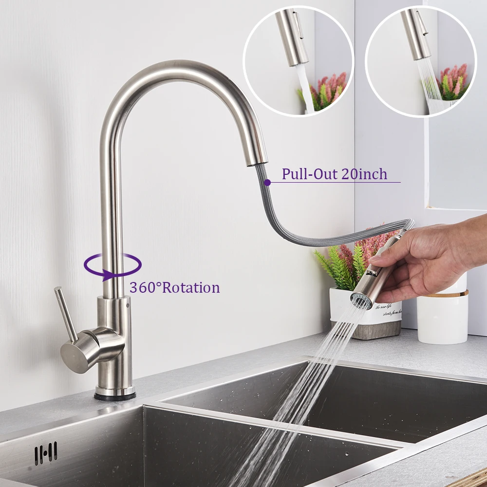 single handle kitchen  faucet with sprayer